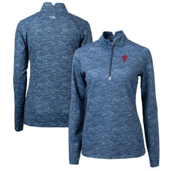 Philadelphia Phillies Cutter & Buck Women's Traverse Camo Print Stretch Quarter-Zip Pullover Top | MLB For sale