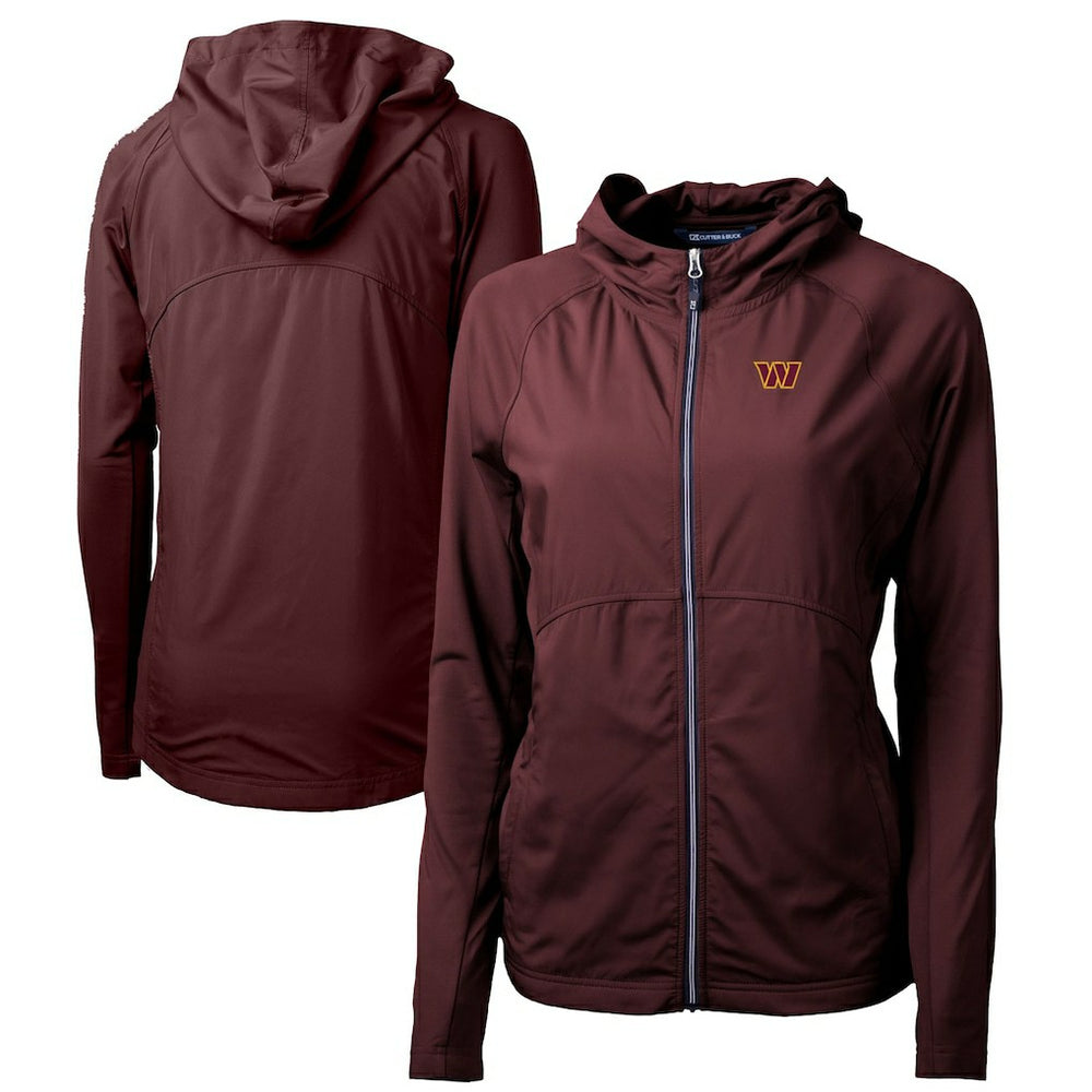 Washington Commanders Cutter & Buck Women's Adapt Eco Knit Hybrid Recycled Full-Zip Hoodie