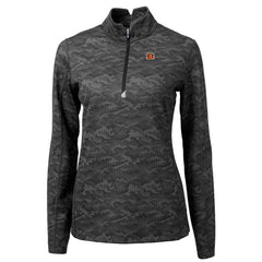 Cincinnati Bengals Cutter & Buck Women's Traverse Camo Print Stretch Quarter-Zip Pullover Top