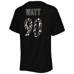 Pittsburgh Steelers T.J. Watt Majestic Threads Women's Leopard Player Name & Number T-Shirt