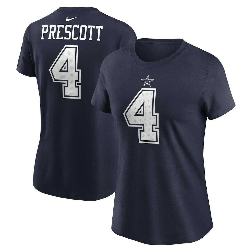 Dallas Cowboys Nike Dak Prescott Women's Player Name & Number T-Shirt