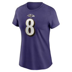 Baltimore Ravens Nike Lamar Jackson Women's Player Name & Number T-Shirt
