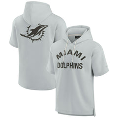 Miami Dolphins Fanatics Unisex Elements Super Soft Fleece Short Sleeve Pullover Hoodie