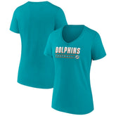 Miami Dolphins Women's Primary Play V-Neck T-Shirt
