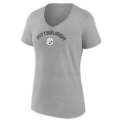 Pittsburgh Steelers Women's Team Arc V-Neck T-Shirt