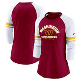 Washington Commanders Nike Women's Fashion 3/4-Sleeve Lightweight Raglan Fashion T-Shirt