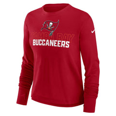 Tampa Bay Buccaneers Nike Women's Modest Crop Performance Long Sleeve T-Shirt