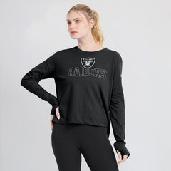 Las Vegas Raiders Nike Women's Modest Crop Performance Long Sleeve T-Shirt