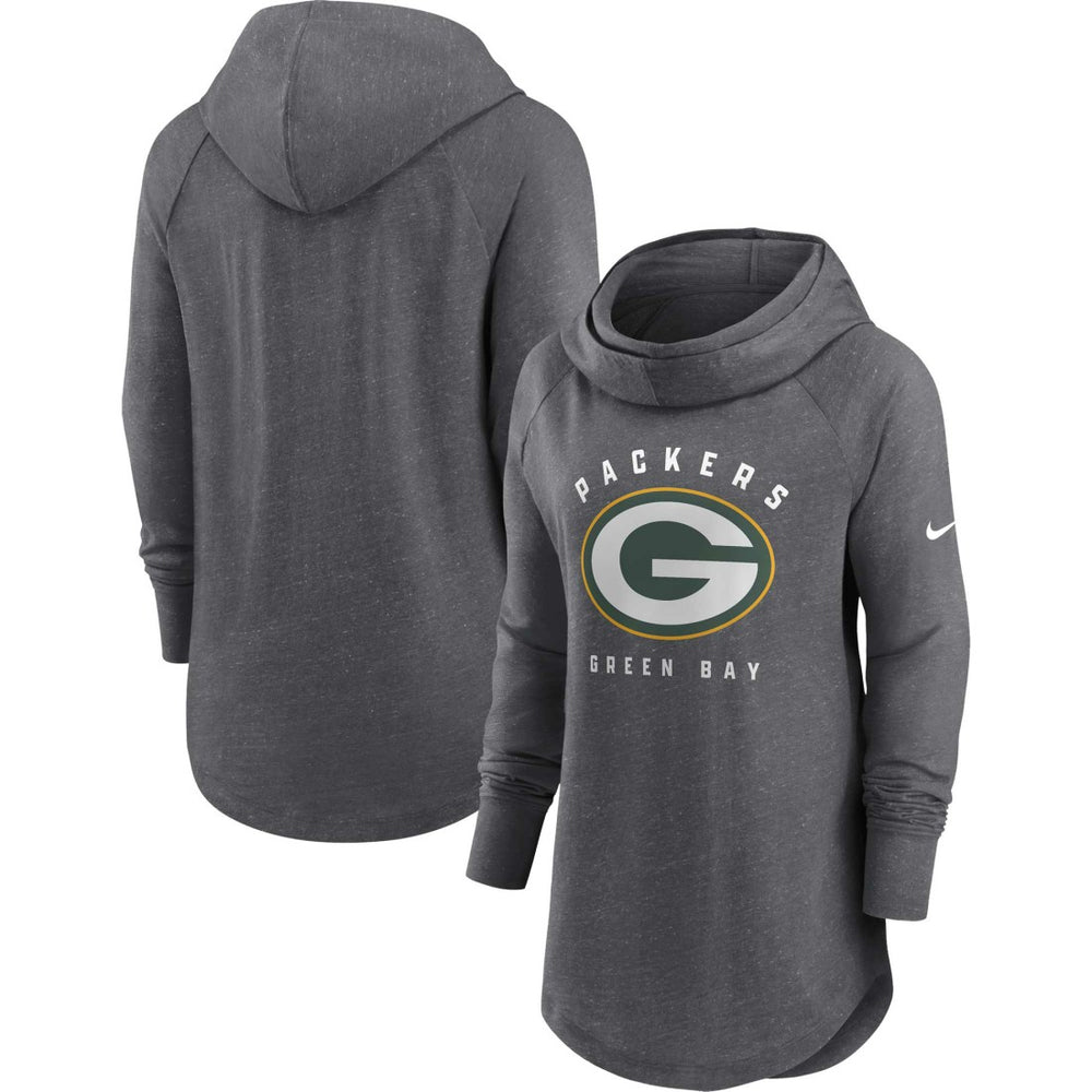 Green Bay Packers Nike Women's Raglan Funnel Neck Pullover Hoodie