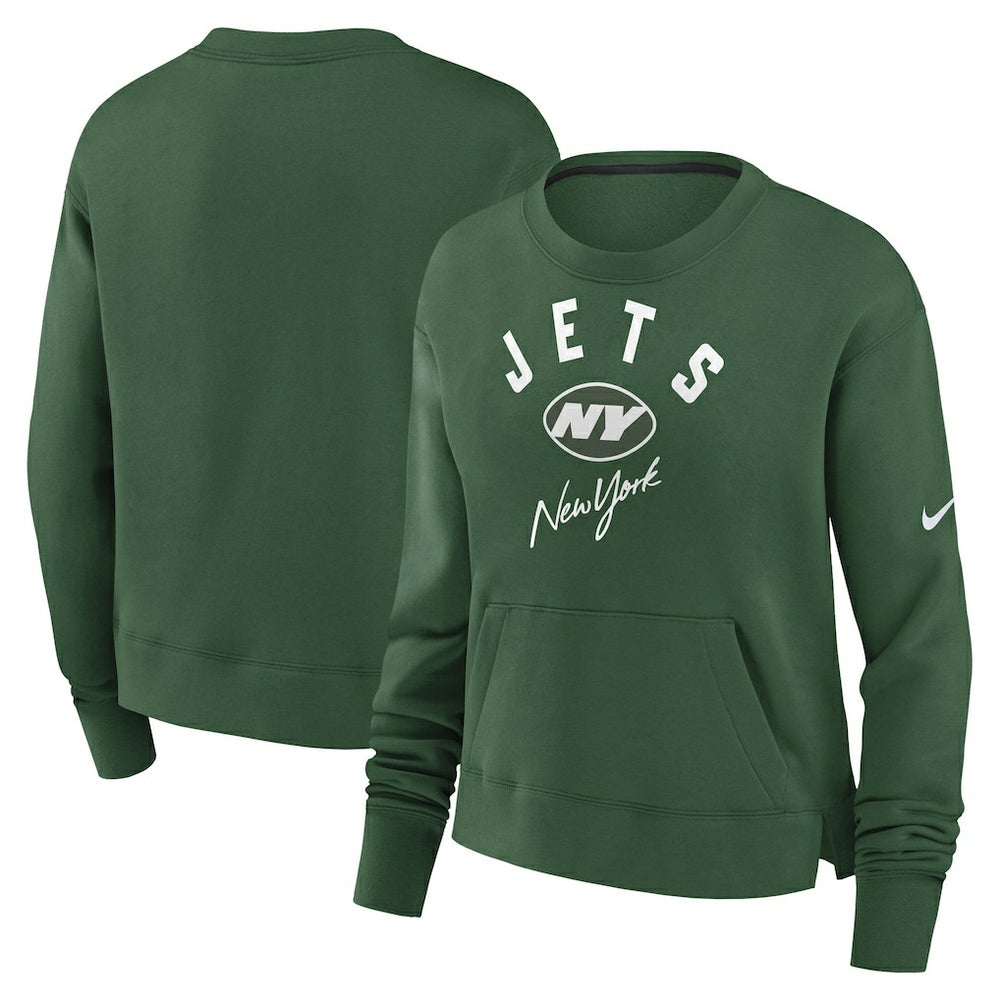New York Jets Nike Women's High Hip Fleece Pullover Sweatshirt