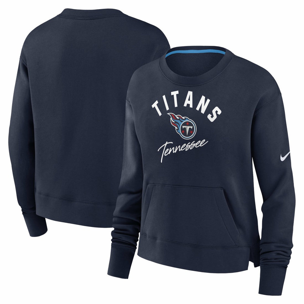 Tennessee Titans Nike Women's High Hip Fleece Pullover Sweatshirt