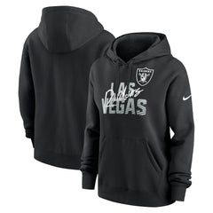 Las Vegas Raiders Nike Women's Wordmark Club Fleece Pullover Hoodie