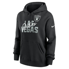 Las Vegas Raiders Nike Women's Wordmark Club Fleece Pullover Hoodie