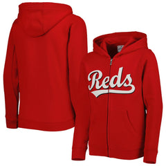 Cincinnati Reds Youth Wordmark Full-Zip Fleece Hoodie | MLB Online