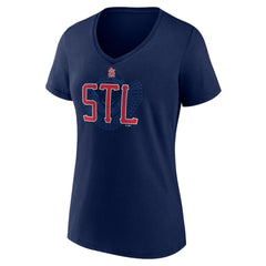 St. Louis Cardinals Women's Paint the Black V-Neck T-Shirt | MLB Sale