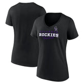 Colorado Rockies Women's Back In Business V-Neck T-Shirt | MLB For sale