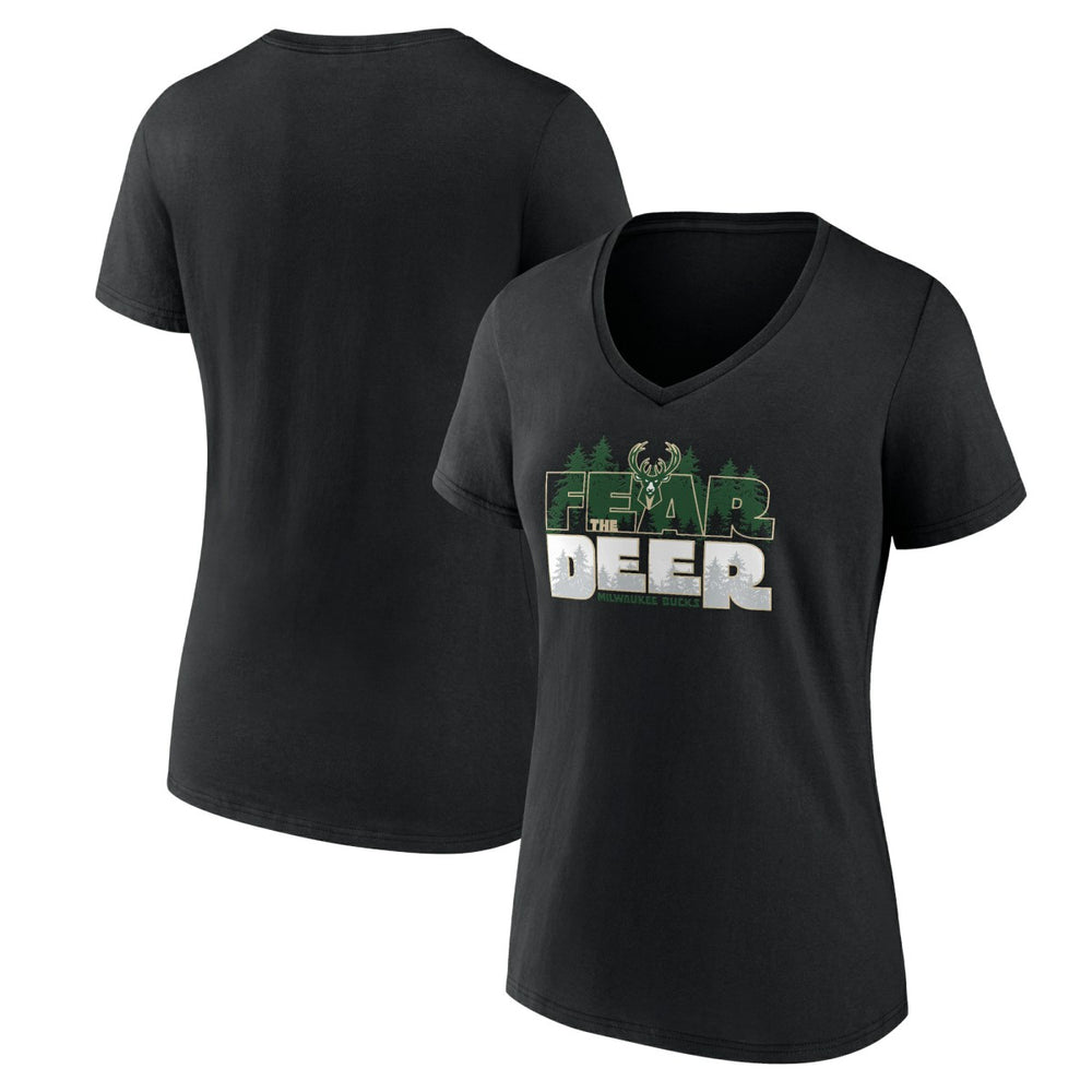 Women's Black Milwaukee Bucks Core Hometown V-Neck T-Shirt for sale Outlet