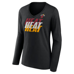 Miami Heat Women's Tumble V-Neck Long Sleeve T-Shirt For Sale