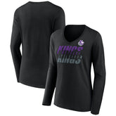 Sacramento Kings Women's Tumble V-Neck Long Sleeve T-Shirt On Sale