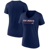 Columbus Blue Jackets Women's Primary Play V-Neck T-Shirt For Sale