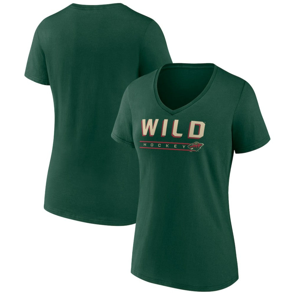 Minnesota Wild Women's Primary Play V-Neck T-Shirt Sale