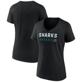 San Jose Sharks Women's Primary Play V-Neck T-Shirt For Sale