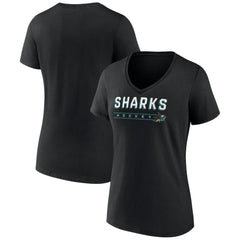 San Jose Sharks Women's Primary Play V-Neck T-Shirt For Sale