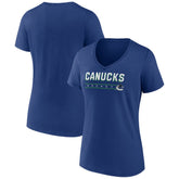 Vancouver Canucks Women's Primary Play V-Neck T-Shirt For Sale