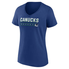 Vancouver Canucks Women's Primary Play V-Neck T-Shirt For Sale