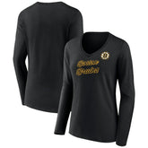 Boston Bruins Women's Forge Long Sleeve V-Neck T-Shirt Discount