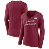 Colorado Avalanche Women's Forge Long Sleeve V-Neck T-Shirt Sale