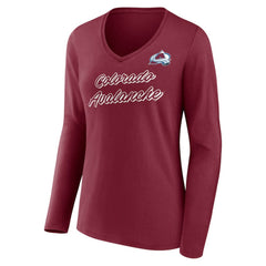 Colorado Avalanche Women's Forge Long Sleeve V-Neck T-Shirt Sale