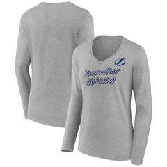 Tampa Bay Lightning Women's Forge Long Sleeve V-Neck T-Shirt On Sale