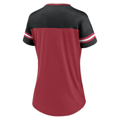 Arizona Cardinals Fanatics Women's Blitz & Glam Lace-Up V-Neck Jersey T-Shirt