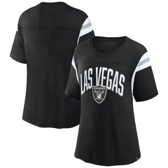 Las Vegas Raiders Fanatics Women's Earned Stripes T-Shirt