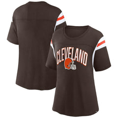 Cleveland Browns Fanatics Women's Earned Stripes T-Shirt