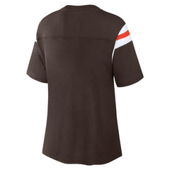 Cleveland Browns Fanatics Women's Earned Stripes T-Shirt