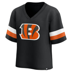 Cincinnati Bengals Fanatics Women's Established Jersey Cropped V-Neck T-Shirt