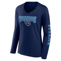 Tennessee Titans Fanatics Women's Wordmark Long Sleeve V-Neck T-Shirt