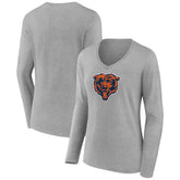 Chicago Bears Women's Primary Team Logo Long Sleeve V-Neck T-Shirt