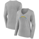 Los Angeles Chargers Women's Primary Team Logo Long Sleeve V-Neck T-Shirt