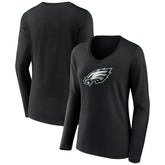 Philadelphia Eagles Women's Primary Team Logo Long Sleeve V-Neck T-Shirt
