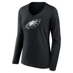 Philadelphia Eagles Women's Primary Team Logo Long Sleeve V-Neck T-Shirt