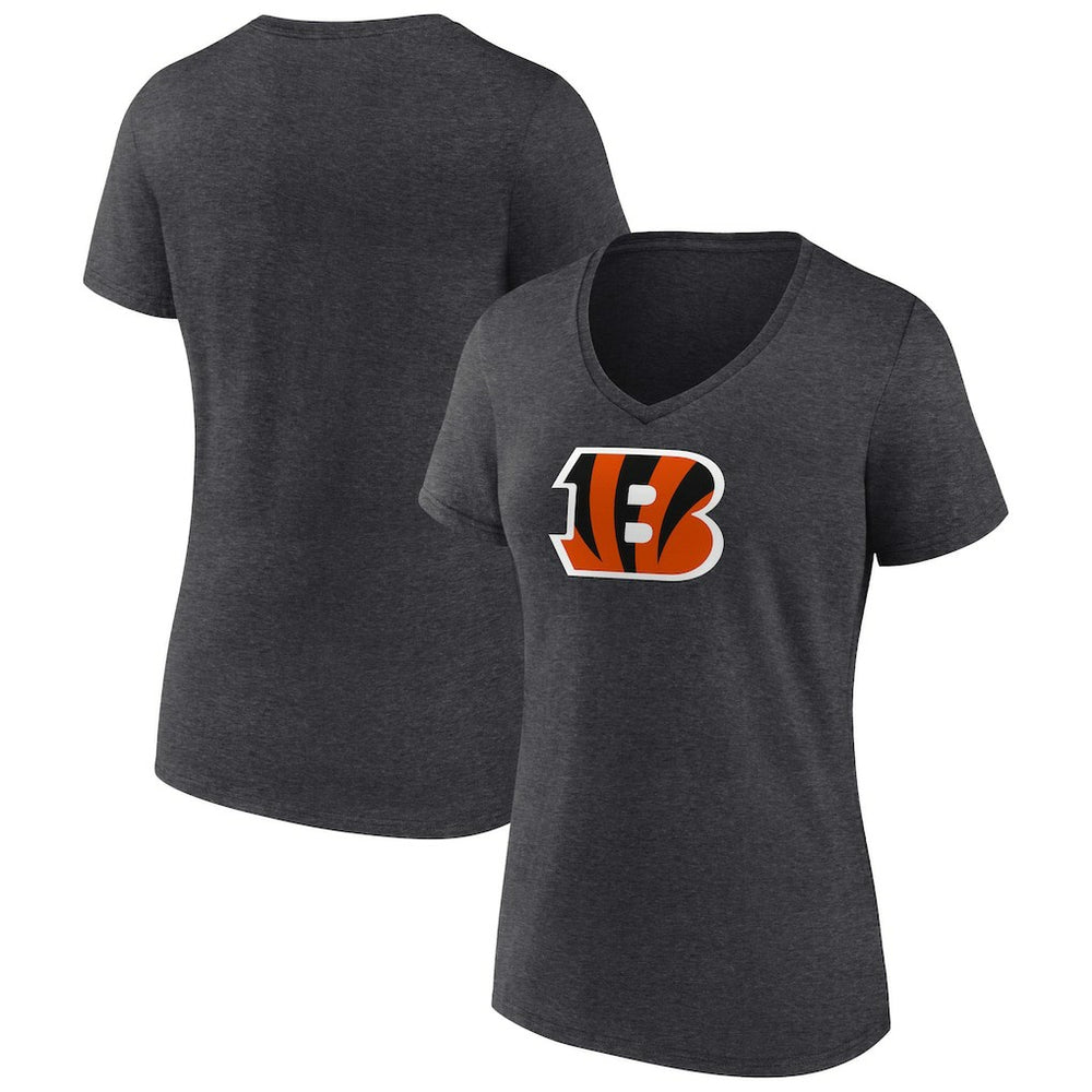 Cincinnati Bengals Women's Primary Team Logo V-Neck T-Shirt