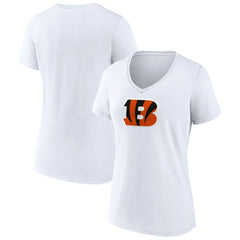 Cincinnati Bengals Women's Primary Team Logo V-Neck T-Shirt