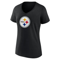 Pittsburgh Steelers Women's Primary Team Logo V-Neck T-Shirt