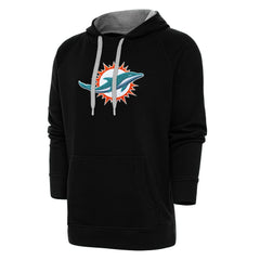 Miami Dolphins Antigua Victory Chenille Pullover Hoodie
