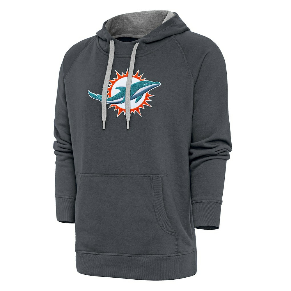 Miami Dolphins Antigua Victory Chenille Pullover Hoodie