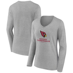Arizona Cardinals Women's Logo Team Lockup Long Sleeve V-Neck T-Shirt