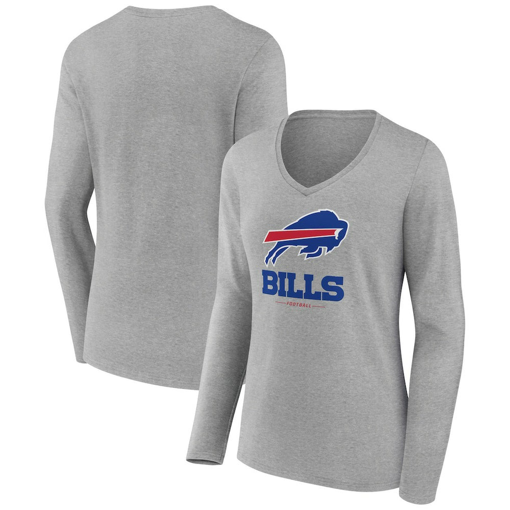 Buffalo Bills Women's Logo Team Lockup Long Sleeve V-Neck T-Shirt